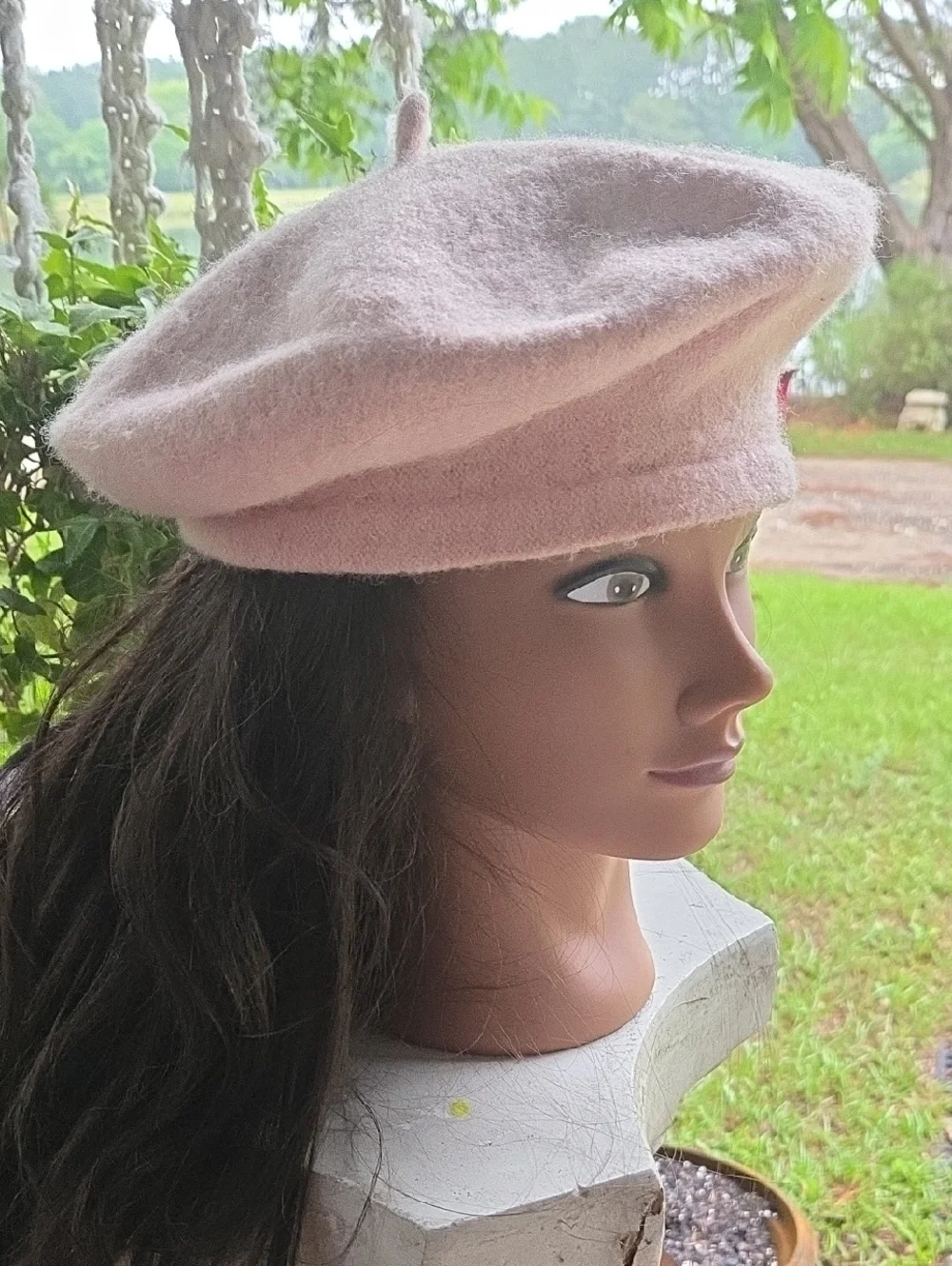 Blush Pink Wool Blend Beret